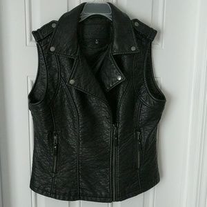 Faux leather vest